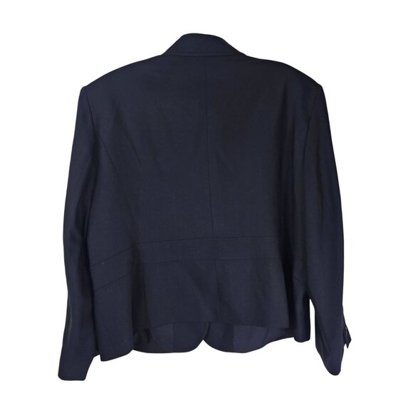 Talbots Wool Stretch Blazer 22WP Black 4 Button Lined Cropped Quiet Luxury NWT - Picture 2 of 11